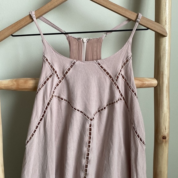 Lulu’s Dusty Pink Boho Swing Mini Dress Sz Small - Picture 3 of 8